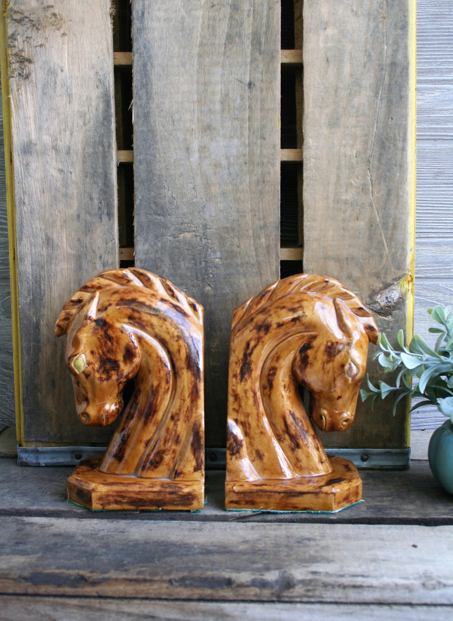 Handmade Ceramic Horse Head Bookends / Pair Etsy