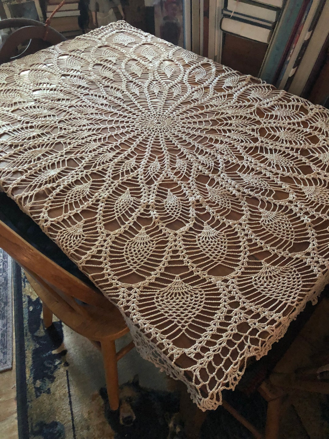 Handmade Crochet Large Pineapple Doily / Table Cover Etsy