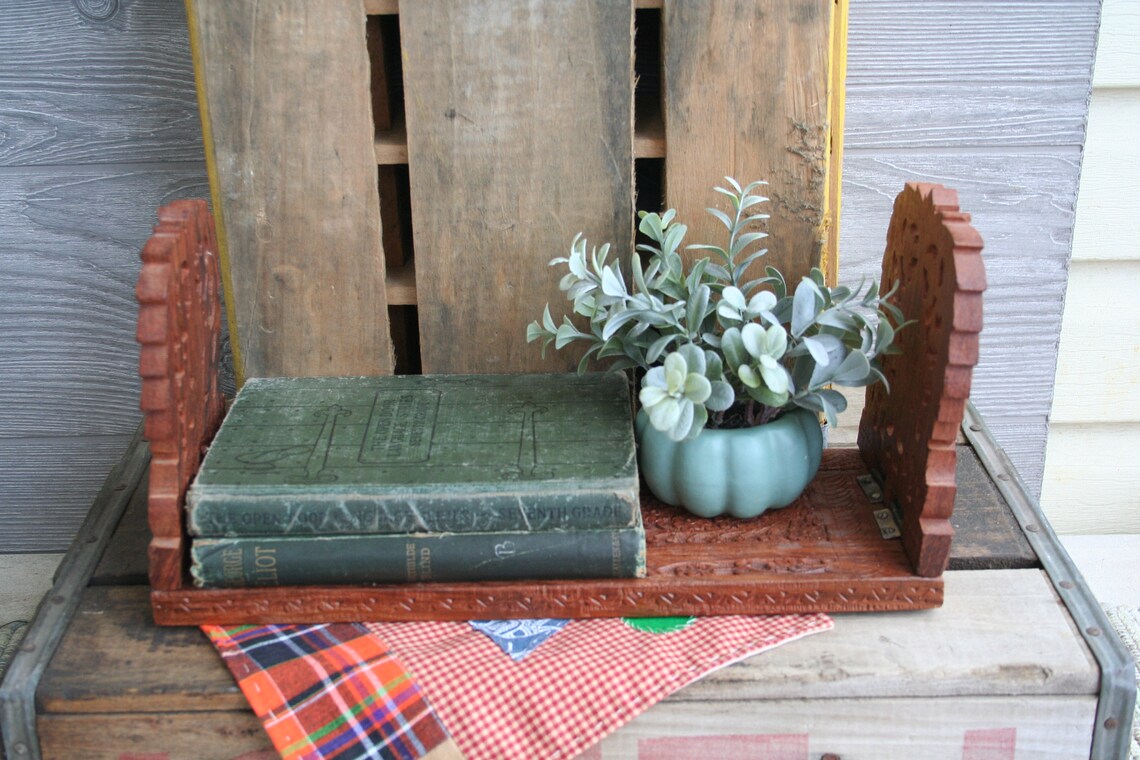 Ornate Carved Wood Expandable Tabletop Book Holder / Boho / Etsy
