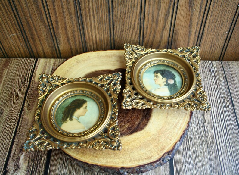 Cameo Creations Vintage Portraits of Vintage Ladies / Pair Etsy