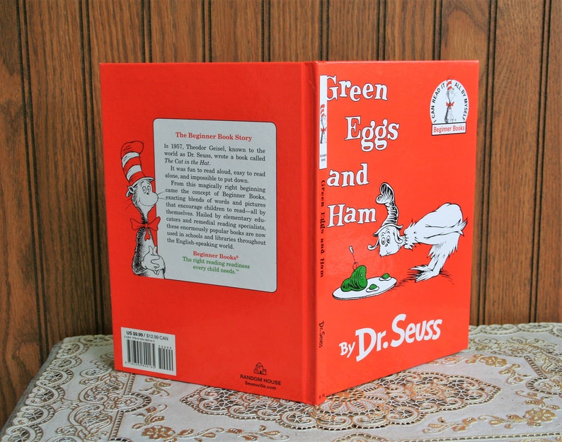1988 Green Eggs and Ham by Dr Seuss Hardcover Children's Etsy
