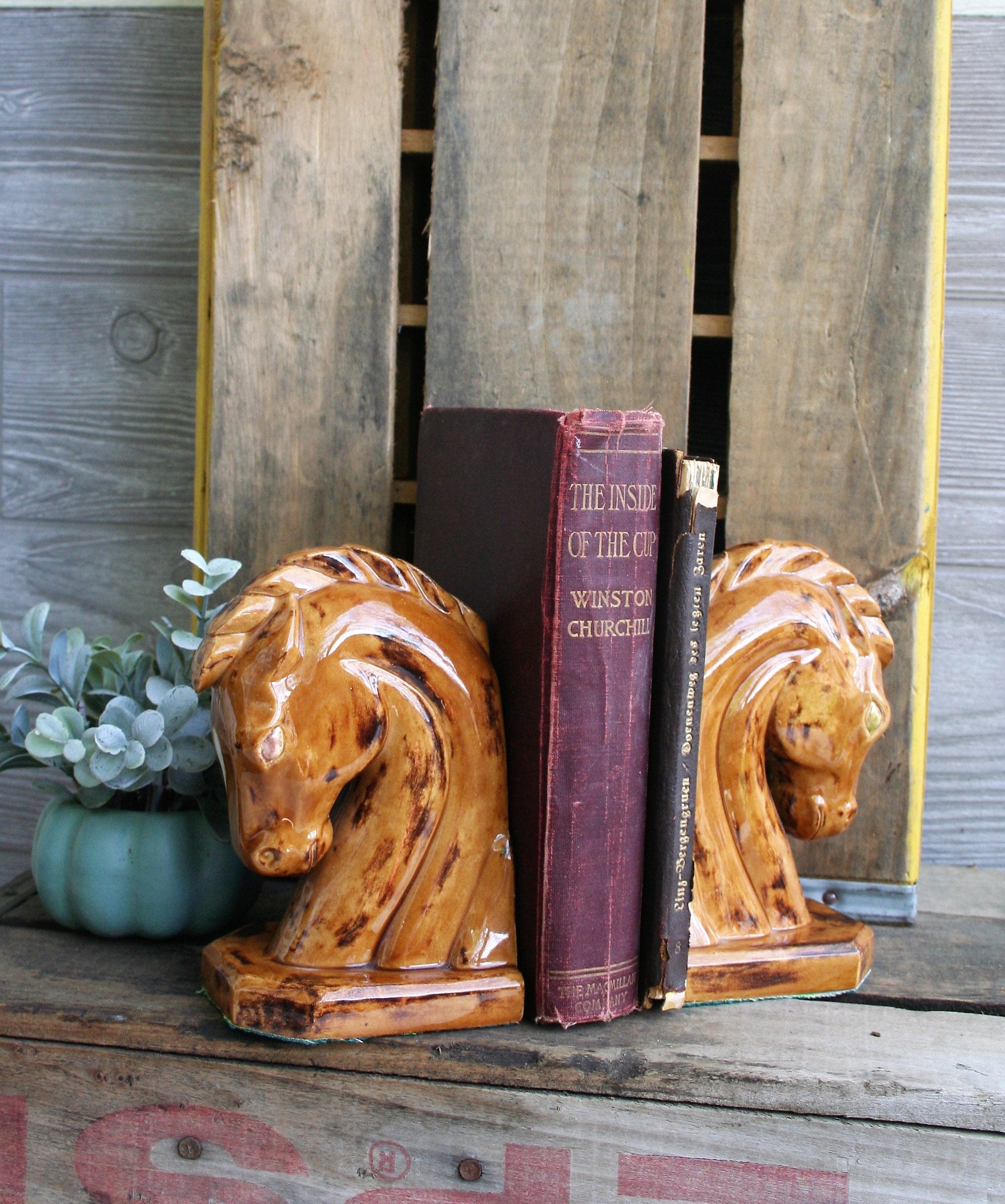 Handmade Ceramic Horse Head Bookends / Pair Etsy