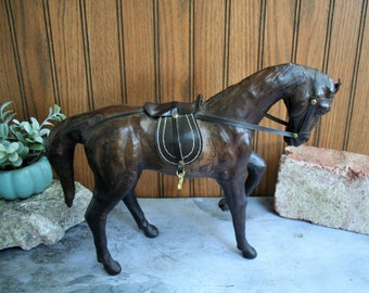 Beautiful Dark Brown Leather Covered Horse