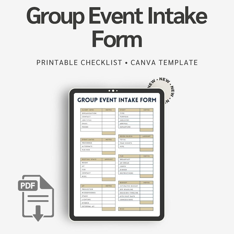 Event Intake Form Examples Group Event Intake Form Template | Corporate Meeting, Hotel Booking ...