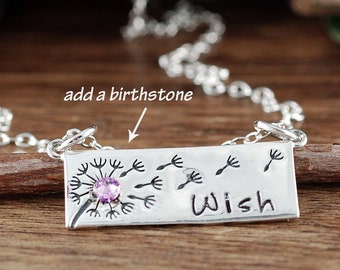 Dandelion necklace, sterling silver dandelion, dandelion jewelry, make a wish jewelry, mother daughter necklace set, mothers day gift