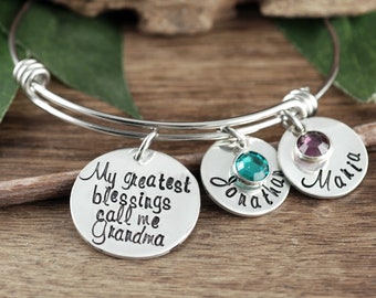 My Greatest Blessings, Personalized Grandma Bracelet, Personalized Charm Bracelet, Gift for Grandma, Mothers Day Gift, Name Bracelet