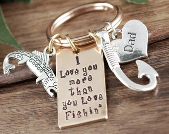 Dad Fishing Gift, Daddy Personalized Keychain, Dad Keychain, Gift for Dad, Father's Day Keychain, Fishing Keychain, Gift for Him