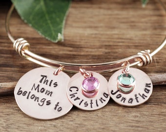 Personalized Mom Bracelet, Personalized Charm Bracelet, Gift for Mom, Mothers Day Gift, Name Bracelet, Mother's Gift for Christmas