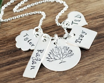 Custom Mom Necklace, Tree of Life Necklace, Mother's Charm Necklace, Personalized Name Necklace, Mother's Necklace, Gift for Mom