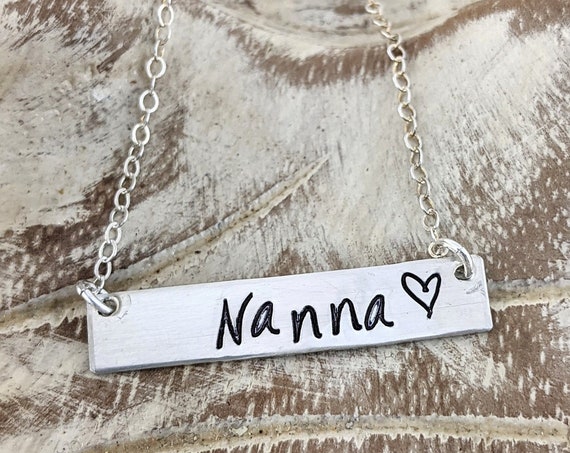 Necklace for Grandma, Grandma Necklace, Nana Necklace, Name Bar Necklace, Grandma Jewelry, Mother's Day Gift, Gift from Grandchildren