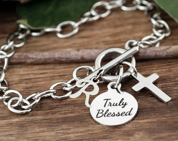 Personalized Mom Gift, Blessed Bracelet, Gift From Kids, Mothers Day, Mom Birthday, Jewelry Gift For Her, Christian Charm Bracelet