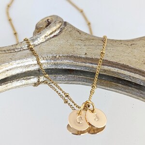 Tiny Initial Necklace, Personalized Gifts for Mothers, Gift Ideas for Her, Tiny Personalized Disc, Gift for mom, Gift for grandma