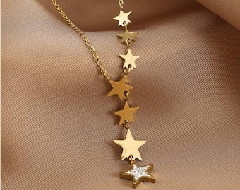 Dainty Gold Star Necklace, Star Charm Necklace, Star Pendant Necklace, Celestial Jewelry, Gift for her, Christmas Gift, Layering Necklace