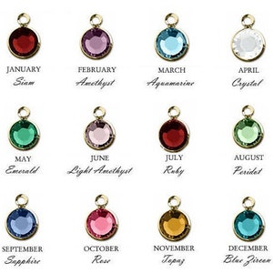 Add a Bezel Birthstone- Birthstone Crystal - Gold or Silver, Birthstone Month