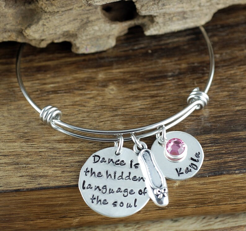 Dance Teacher Gift Dancer Bracelet Personalized Bangle Etsy