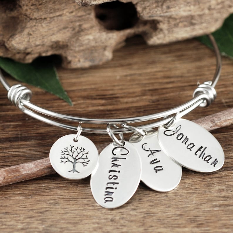 Tree of Life Bracelet for Grandma Custom Name Bracelet Personalized Name Bracelet Sterling Silver Mom Bracelet Mother/'s Bracelet
