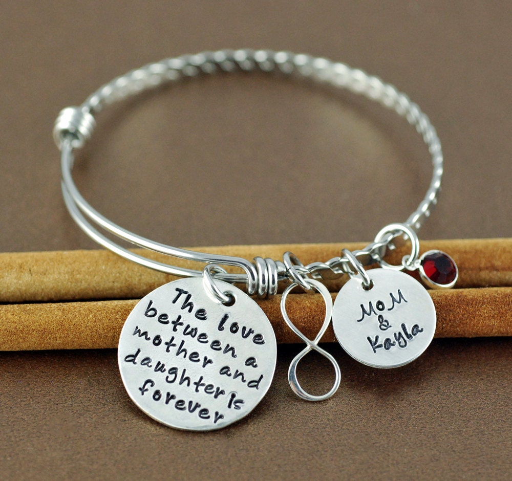 Mother & Daughter Bracelet Infinity Bangle Charm Bracelet Etsy