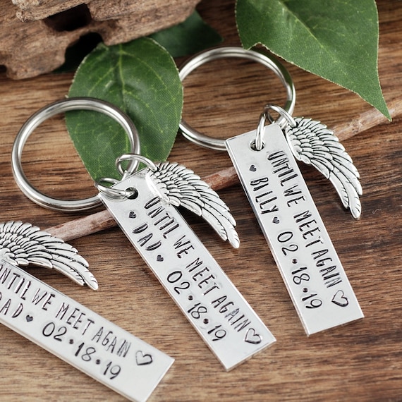 Until we meet again Keychain, Memorial Keychain, Sympathy Gift,Loss of Loved One, Remembrance Keychain, Bereavement Jewelry, Angel Wing Gift