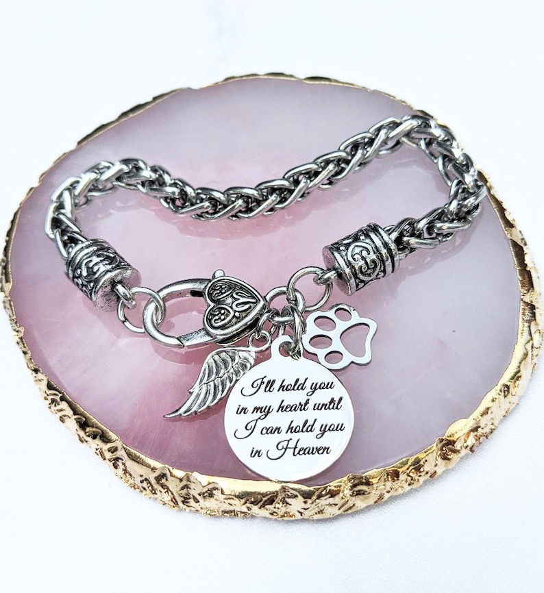 I'll hold you in my Heart Bracelet, Memorial Bracelet, Remembrance, Loss of Loved One, Angel Wing Jewelry, Bereavement Gift, Memorial Gift image 6