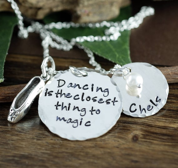 Dance Jewelry Personalized Necklace Hand Stamped Necklace Gift
