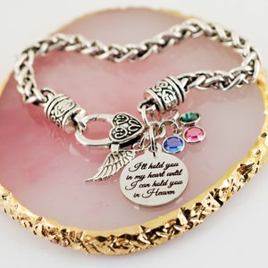 I'll hold you in my Heart Bracelet, Memorial Bracelet, Remembrance, Loss of Loved One, Angel Wing Jewelry, Bereavement Gift, Memorial Gift image 5