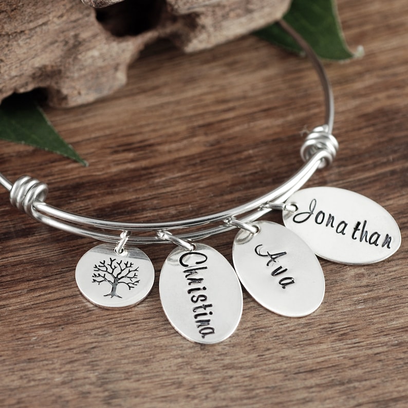Tree of Life Bracelet for Grandma Custom Name Bracelet Personalized Name Bracelet Sterling Silver Mom Bracelet Mother/'s Bracelet