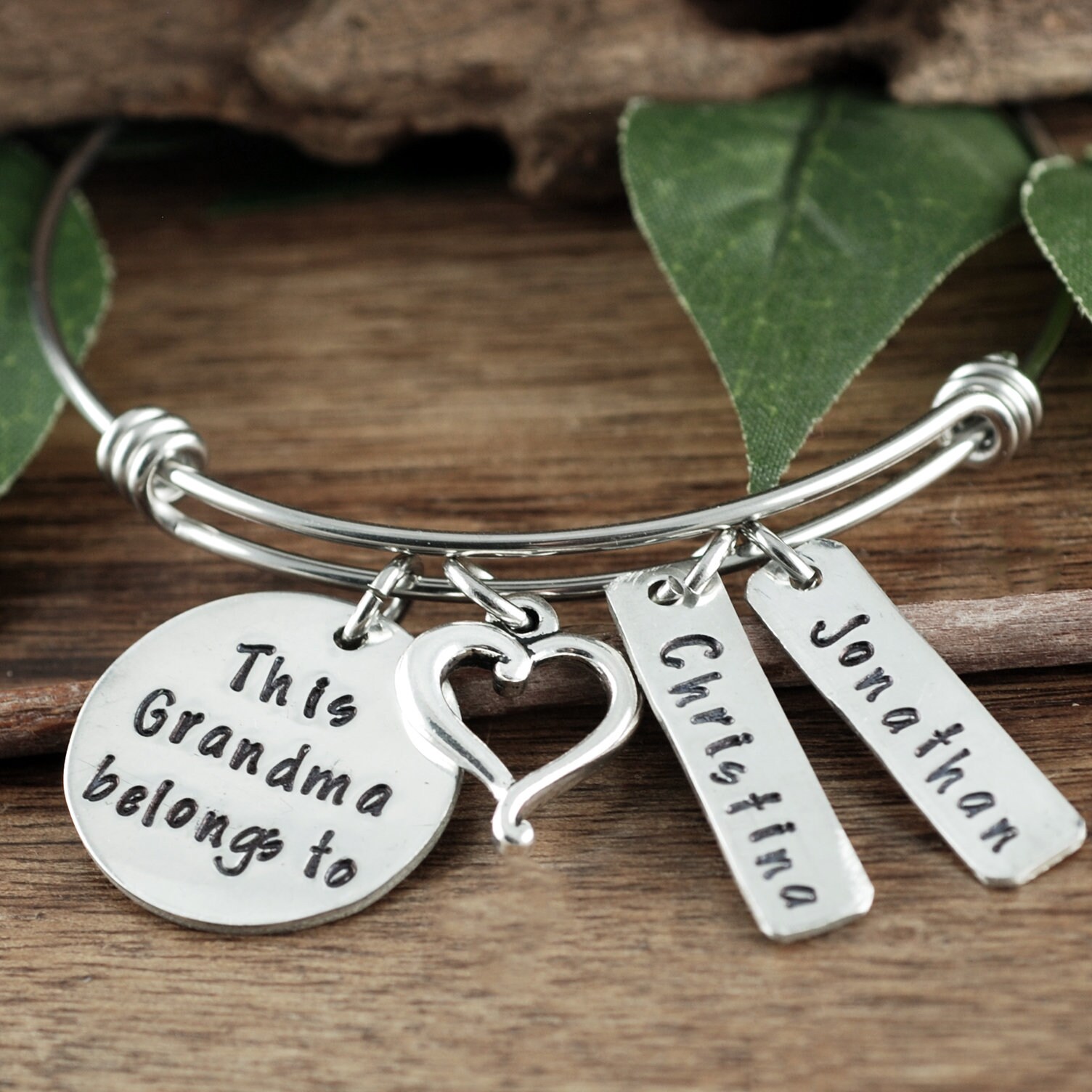 Personalized Grandma Bracelet Personalized Charm Bracelet Etsy