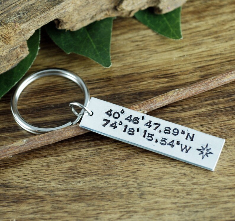 Engraved Keychains, Personalized KeyChain, Coordinates KeyChain, Bible Verse Keychain, Religious KeyChain, Gift for Him, Girlfriend Keychain image 4