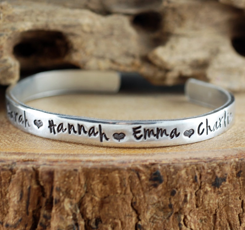 Custom Name Bracelet Childrens Name Cuff Bracelet Custom Etsy