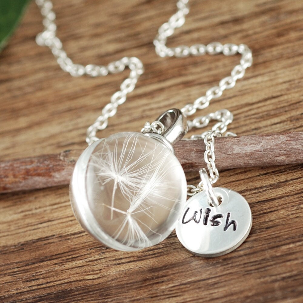 Dandelion Necklace, Silver Dandelion, Dandelion Seed