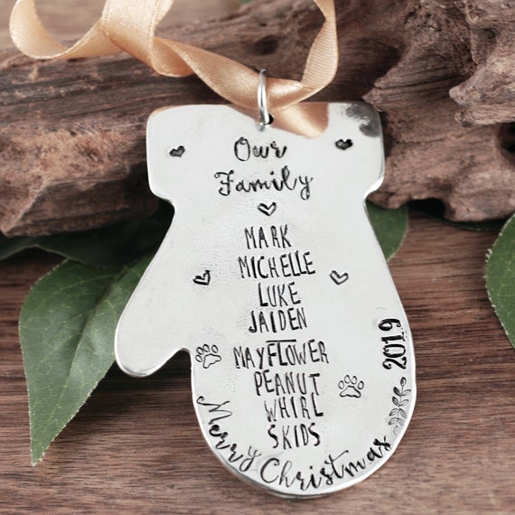 Personalized Family Christmas Ornament, Gingerbread Ornament, Engraved Christmas Ornament, Family Ornament, Christmas Gift for Family