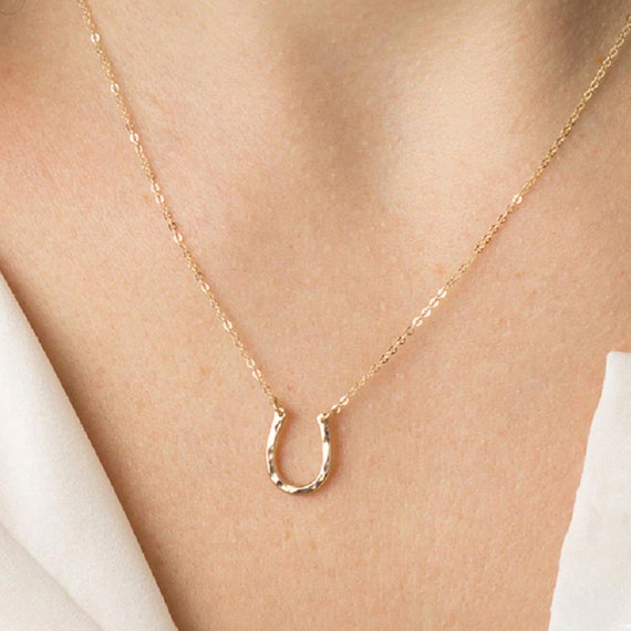 Horseshoe Necklace, Gold, Silver, Rose Gold Horse's Hoof Necklace, Lucky Charm Necklace for Women, Girlfriend Gift, GIft for Her