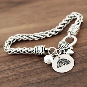 Silver Rainbow Bracelet, Silver Bracelet for Women, Love Bracelet, Gift for Her, Pride Bracelet, Rainbow Jewelry, LGBTQ, Rainbow Charm