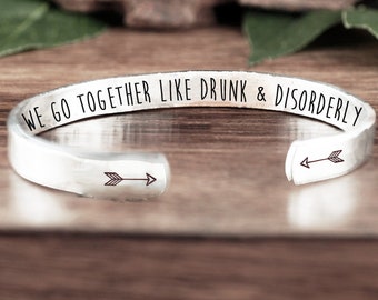 Friendship Cuff Bracelet, Gift for Best Friend, Funny Friend Gift, Best Friend Birthday Gift, Friendship Jewelry, Jewelry for Best Friend