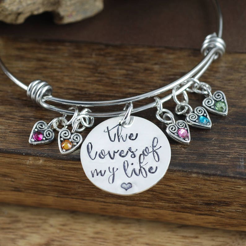 Perseonalized Grandma Birthstone Bracelet, Engraved Bracelet, Mother's Birthstone Bangle Bracelet , Mother's Day Gift, Gift for Grandma Nana image 5