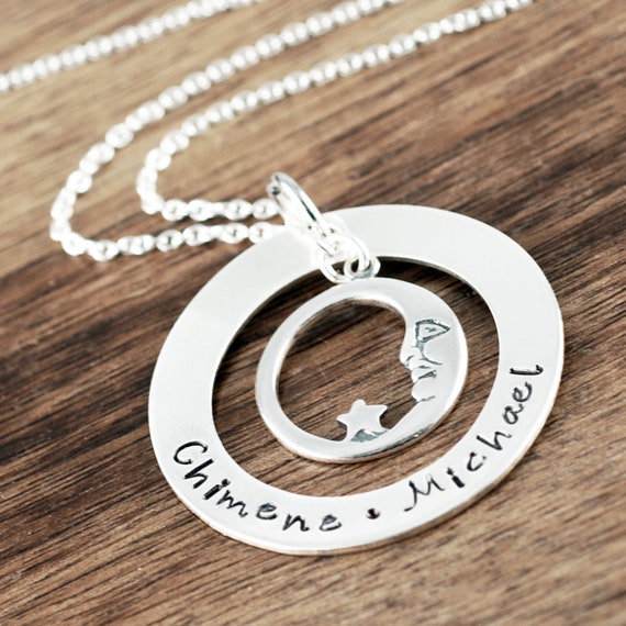 ❤ plata oro abuela te amo a la luna y volver Collar Colgante Regalo ❤