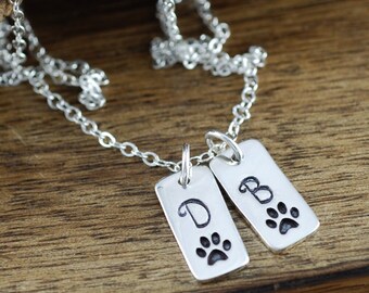 Dog paw necklace, pet paw print necklace, pet memorial gift, personalized pet gift, pet loss jewelry, pet lover gift, personalized dog lover