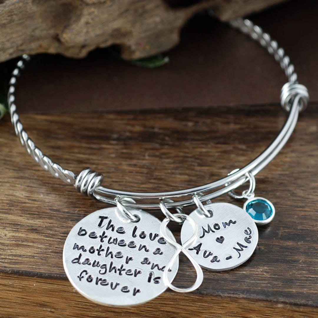 Mother & Daughter Bracelet Infinity Bangle Charm Bracelet - Etsy