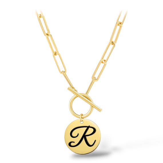Collana Girocollo Con Iniziale In Oro – 2 Catene, Ciondolo Lettera, Gioiello Personalizzato Donna - 2