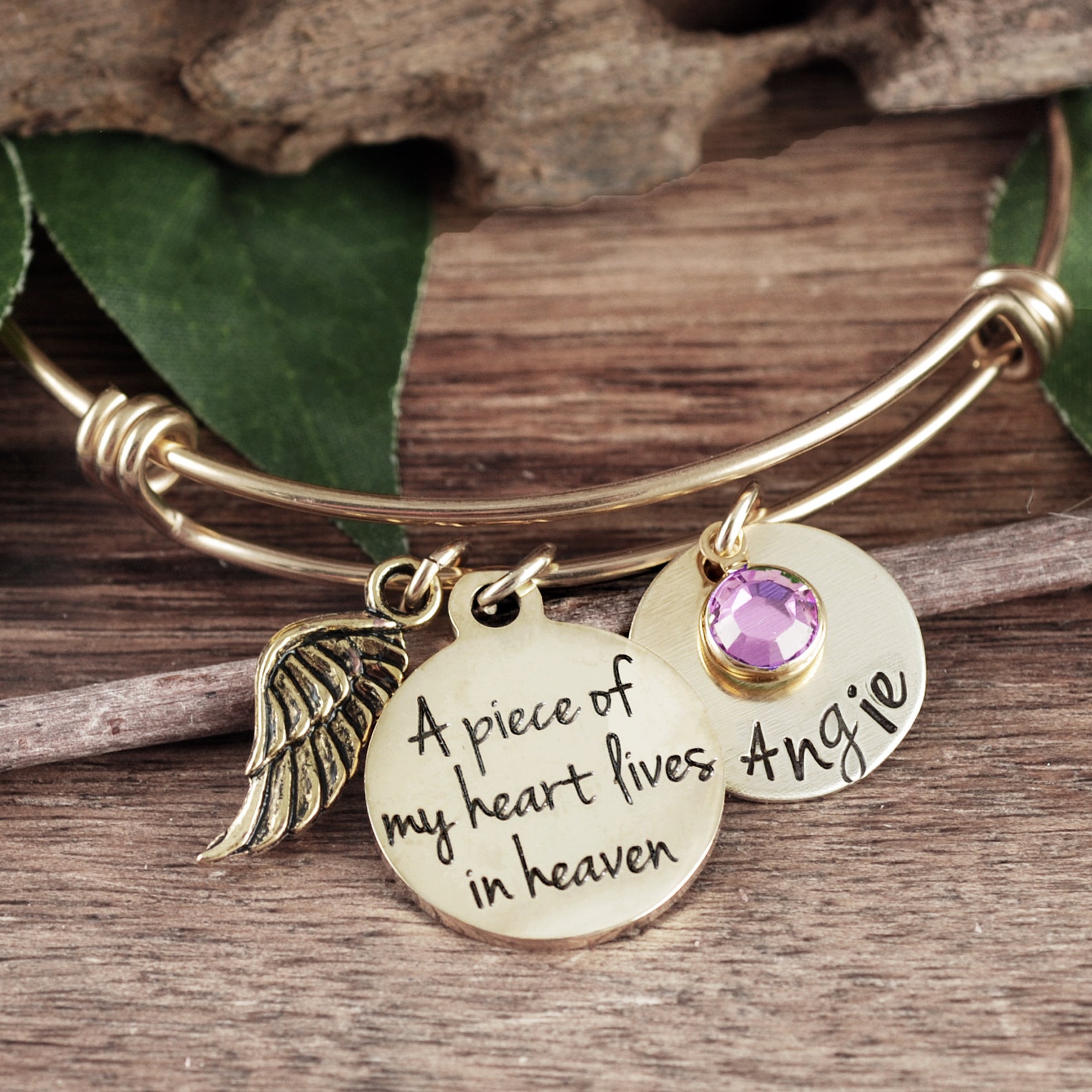 Piece of My Heart Bracelet, Gold Memorial Gift, Personalized Bracelet ...