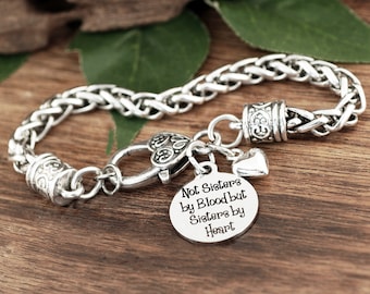 Not sisters by blood but Sisters by heart, Sisters Bracelet, Friend Bracelet, Soul Sister, Best Bitches, BFF, Birthday Gift for Friend