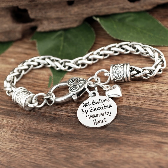 Not sisters by blood but Sisters by heart, Sisters Bracelet, Friend Bracelet, Soul Sister, Best Bitches, BFF, Birthday Gift for Friend