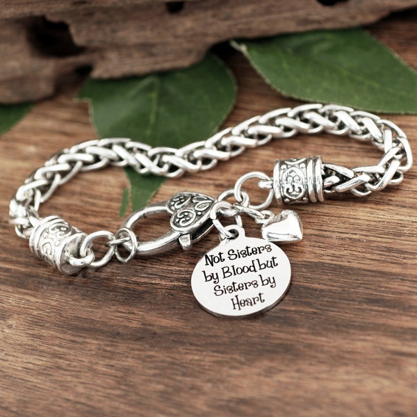 Not sisters by blood but Sisters by heart, Sisters Bracelet, Friend Bracelet, Soul Sister, Best Bitches, BFF, Birthday Gift for Friend