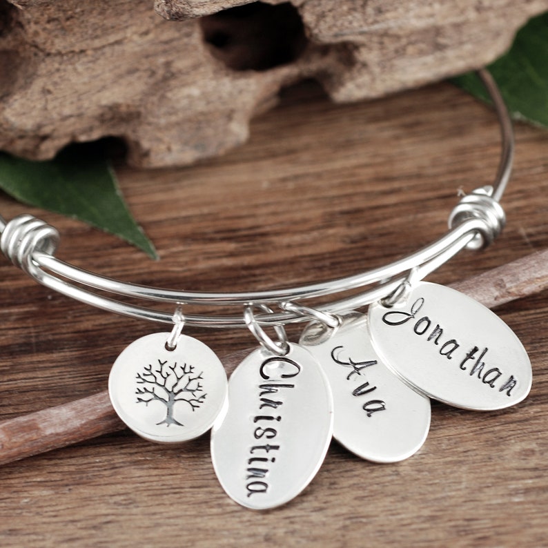 Tree of Life Bracelet for Grandma Custom Name Bracelet Personalized Name Bracelet Sterling Silver Mom Bracelet Mother/'s Bracelet
