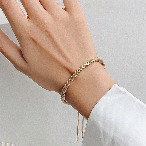 Chain Link Bracelet, Byzantine Bracelet, Bracelets for Women, Chain Bracelet, Adjustable Bracelet, Gold Bracelet, Layered Bracelet