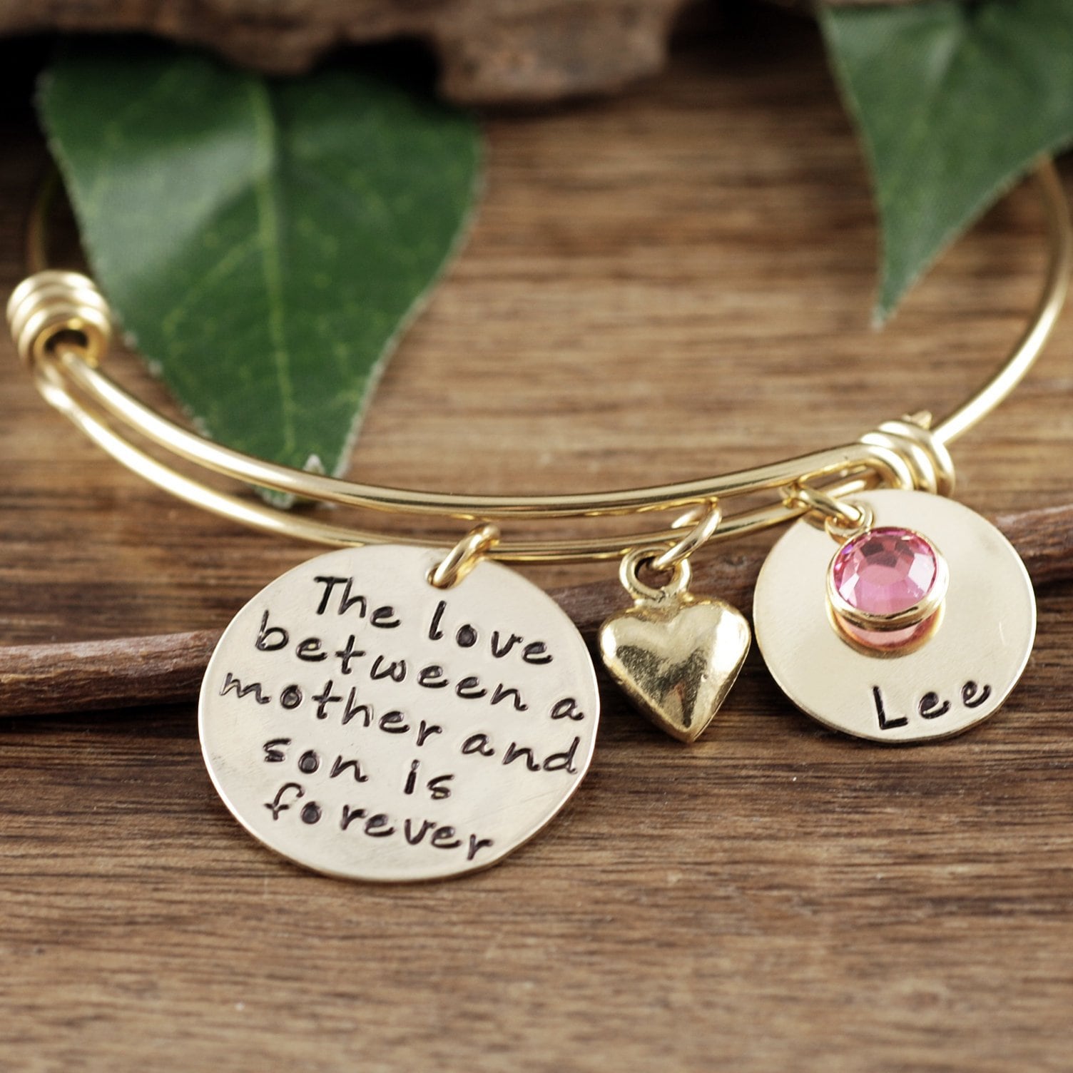 Personalized Engraved Name Charm Bangle Bracelet for Moms and Grandmas  Customizable Gift for Mother's Day, Birthday or Any Occasion - Etsy