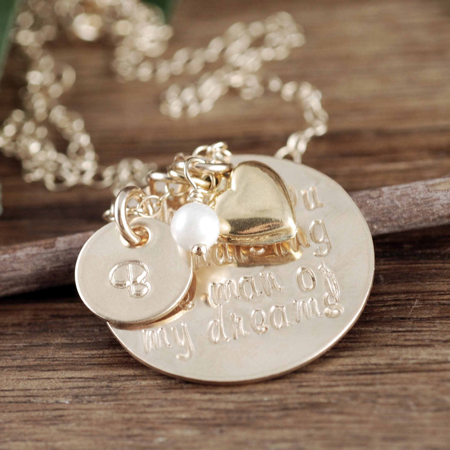 Mother of the Bride Necklace, Personalilzed 14kt Gold