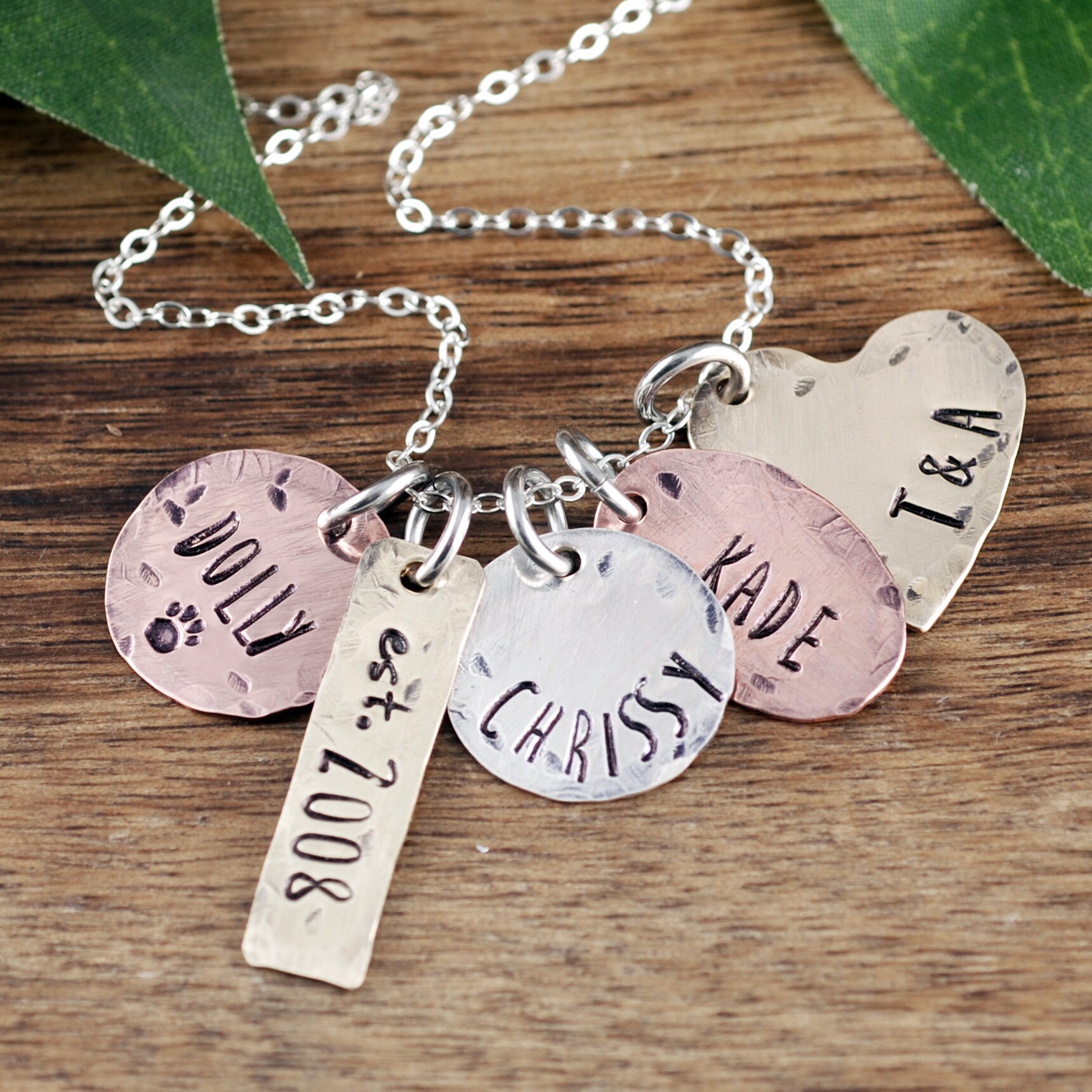 personalized family necklace for mom
