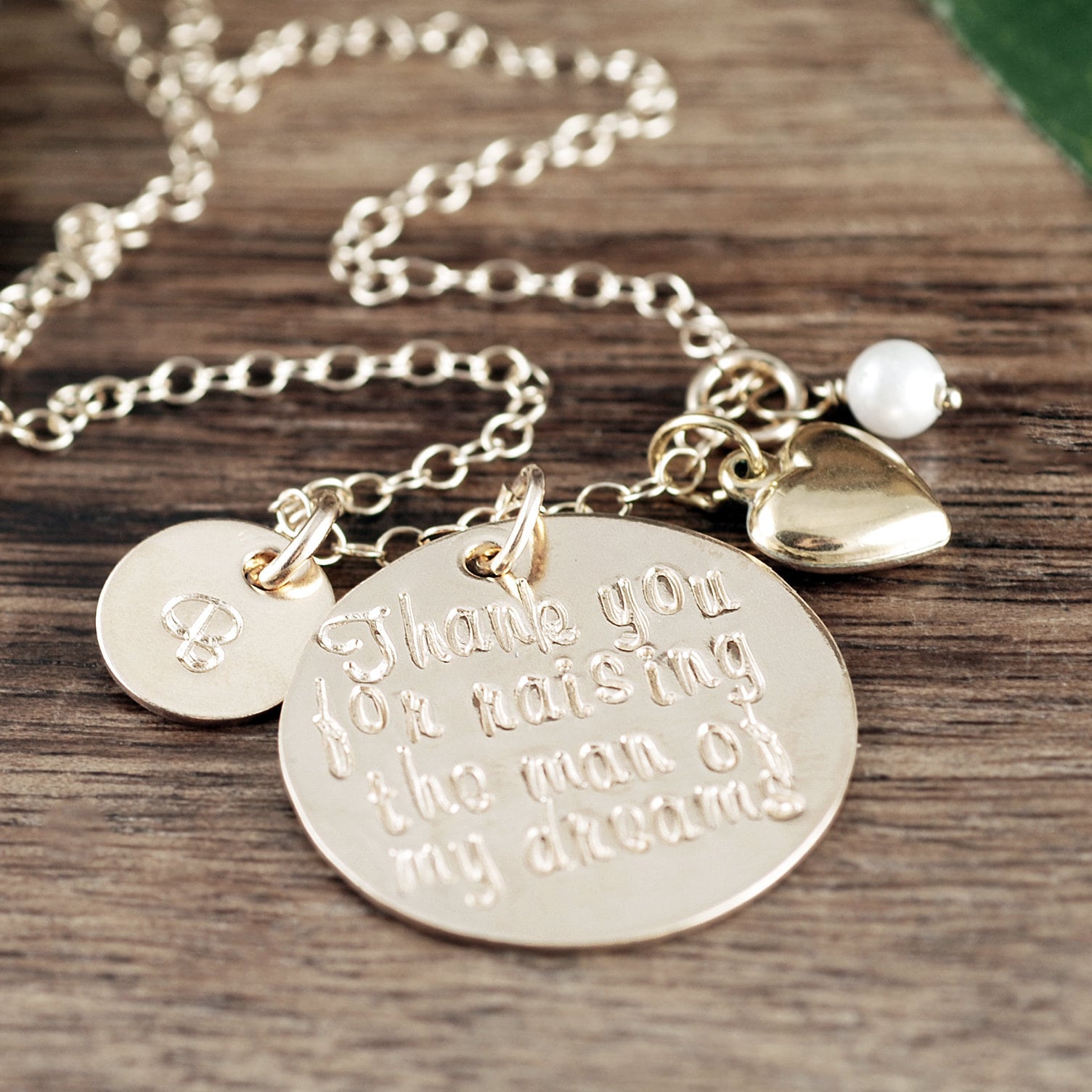Mother of the Bride Necklace, Personalilzed 14kt Gold ...