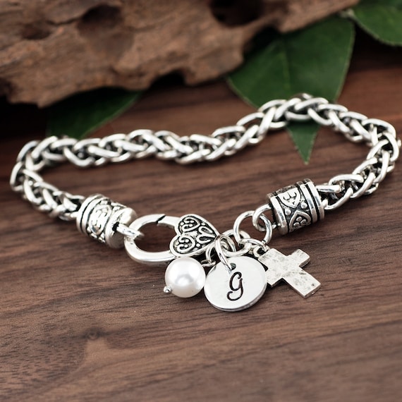 Bracciale Religioso Con Croce Cristiana In Acciaio - Italia - Foto 7
